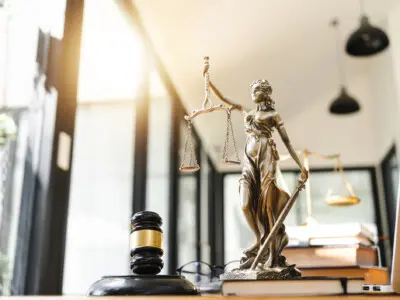 The Statue of Justice - lady justice or Iustitia, Justitia the Roman goddess of Justice.
